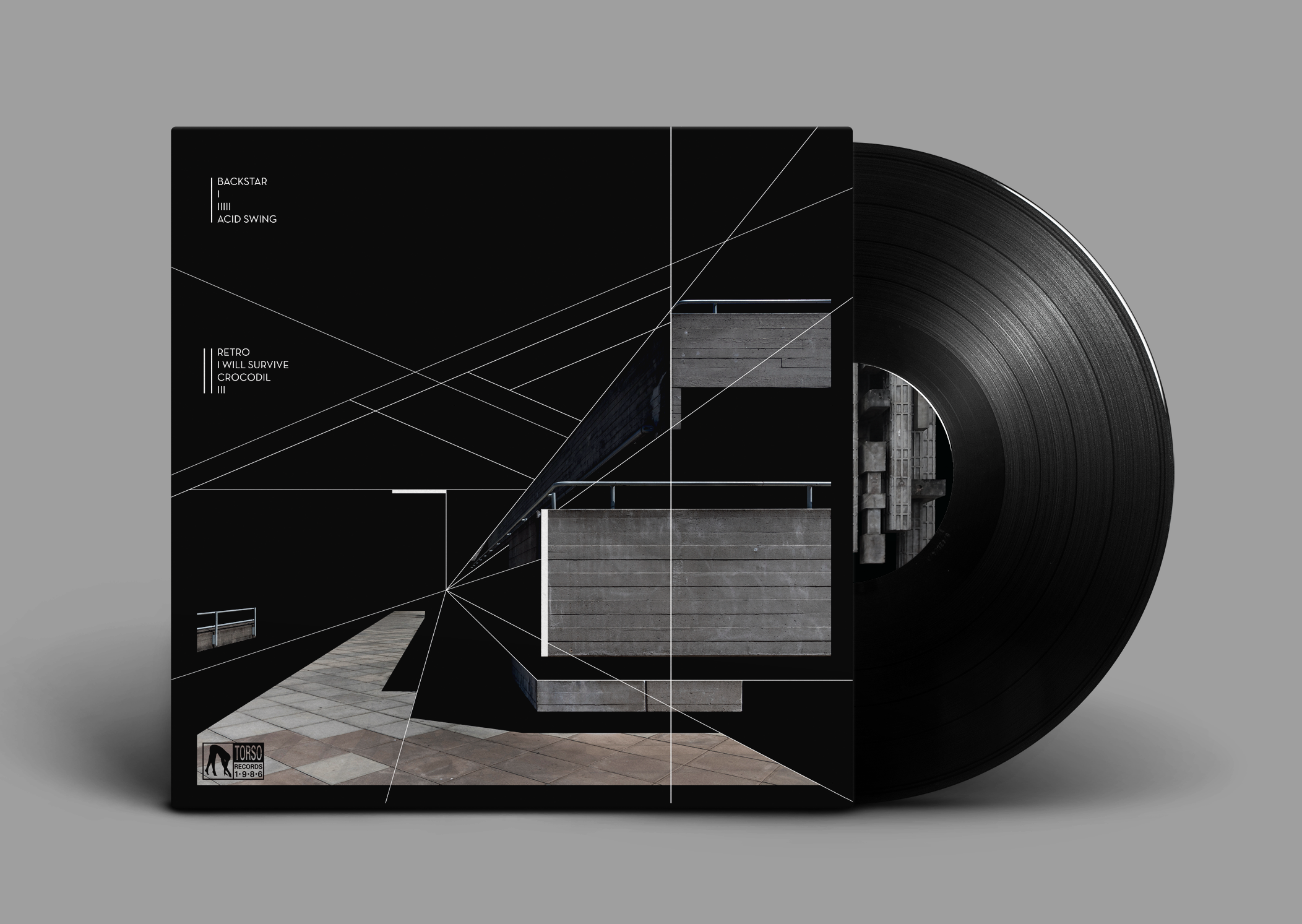 Mockup trasero del dubplate Useful Hoax